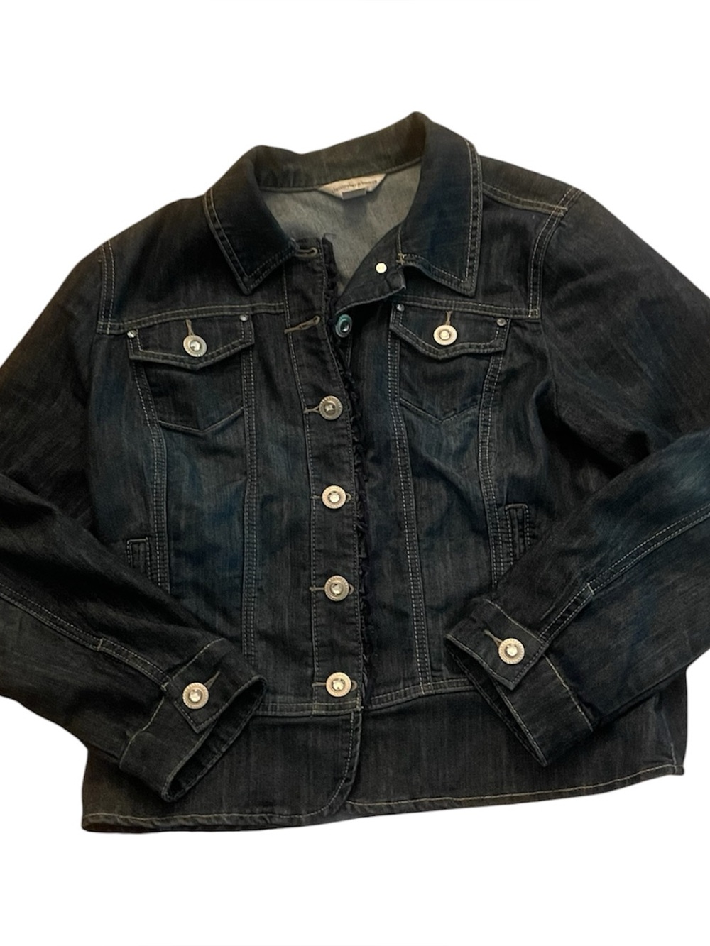 Christopher & Banks Denim Jean Jacket Dark Wash Womens size Large